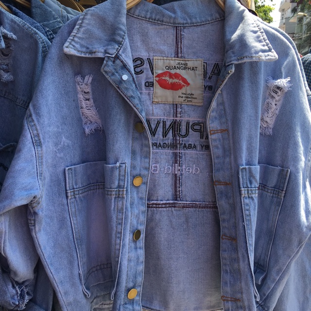 Áo khoác jean bò