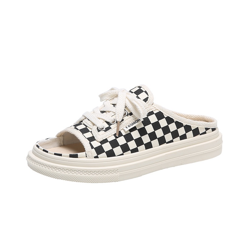 Dép Quai Ngang Thắt Dây Đế Mềm In Hình Mặt Cười 2022 Thời Trang Mùa Hè Cho Nữ