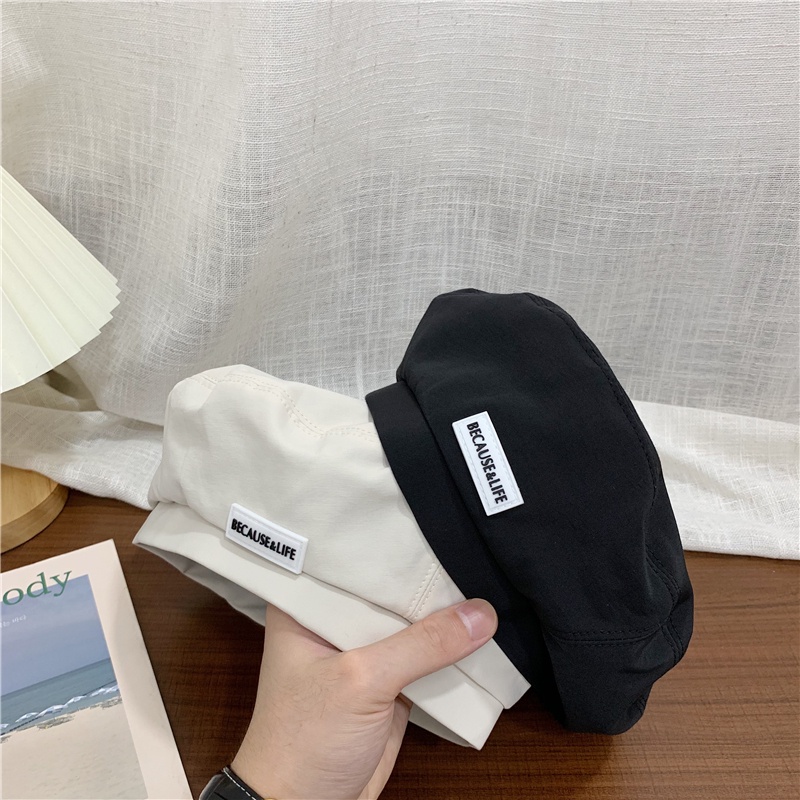 Mũ Beret Mỏng Thoáng Khí Màu Đen Phong Cách Nhật Bản Thời Trang Mùa Hè Cho Nữ