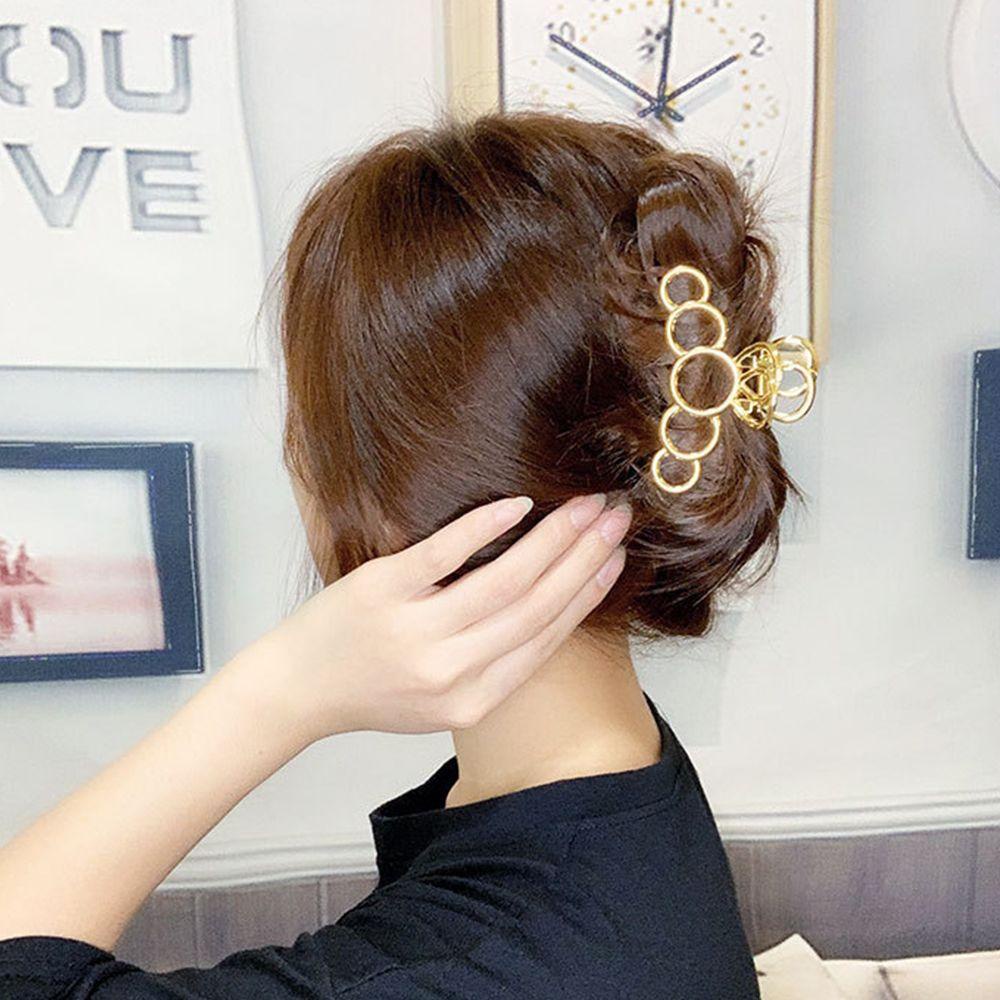 Kẹp Tóc Kim Loại Hình Tròn Rỗng Cho Nữ Khi Tắm 2life