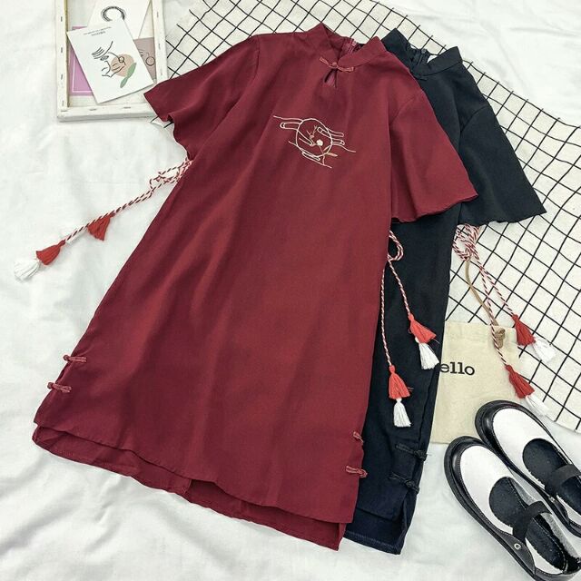 ORDER 7-10n _ Sườn xám thắt nơ tay (có ảnh thật) | BigBuy360 - bigbuy360.vn