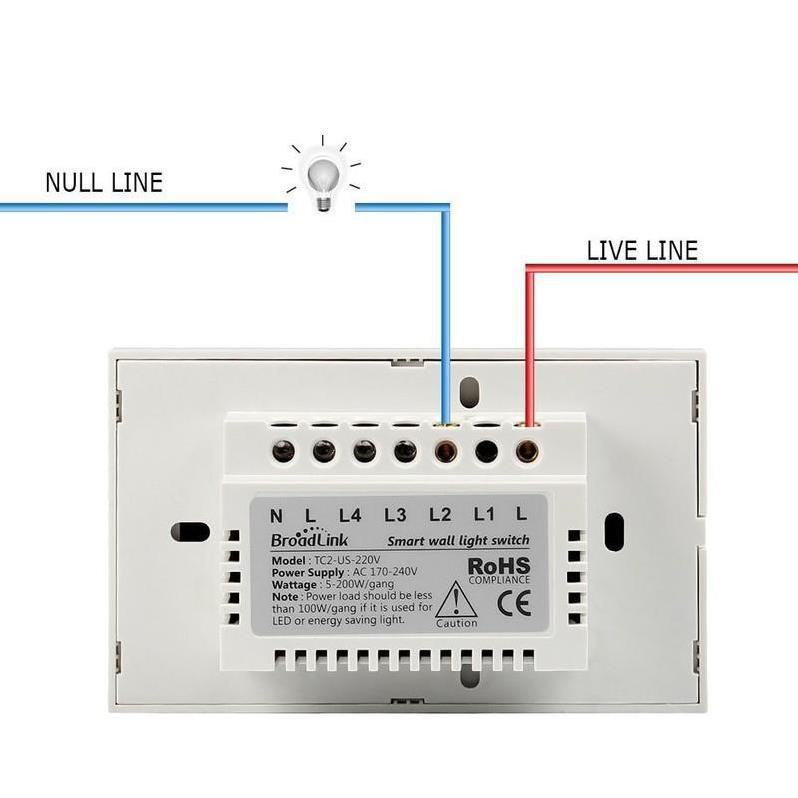 Công tắc cảm ứng điều khiển từ xa Broadlink TC2 US mặt chữ nhật (3 Nút bấm) điều khiển từ xa, ngữ cảnh từ xa qua wifi