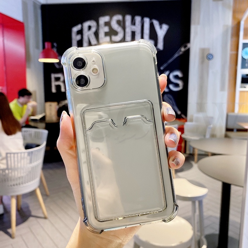 Ốp Điện Thoại Mềm Trong Suốt Có Ngăn Đựng Thẻ Cho Huawei Mate 40 30 P50 P40 P30 Pro Nova 6 5 7 8 Pro