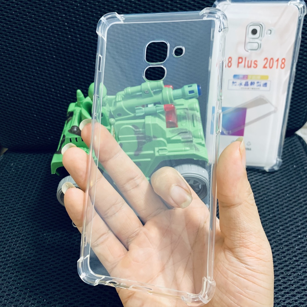Ốp lưng chống sốc Samsung A8 Plus loại dày cao cấp trong suốt bo 4 góc chống va đập
