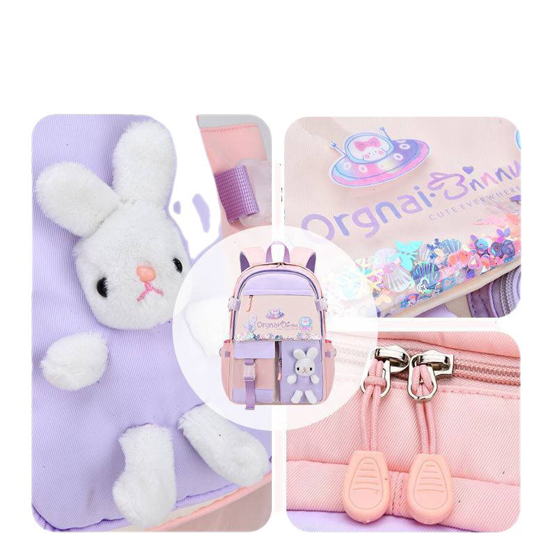 Balo Tiểu Học Bé Gái Hàng Cao Cấp_Ba Lô Đi Học Siêu Nhẹ Chống Thấm Nước Cho Bé Lớp 1-6