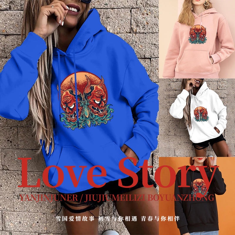 Fleece-lined hoodie sweater unisex wear autumn winter couple top loose GS00000019