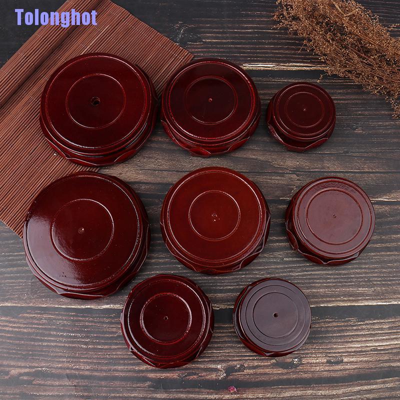 Đế Gỗ Trơn Chạm Khắc Đặc Biệt Trưng Bày Chậu Hoa Hoặc Phật Giáo