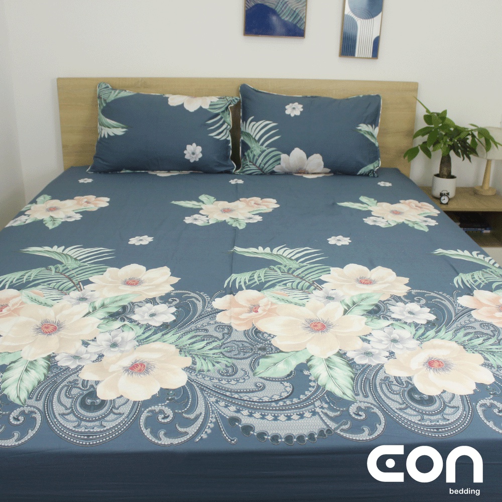 Ga giường Cotton 100% 1m6x2m 1m8x2m Conbee, ga trải giường bo drap giường ra giường vải thoáng mát, không xù lông