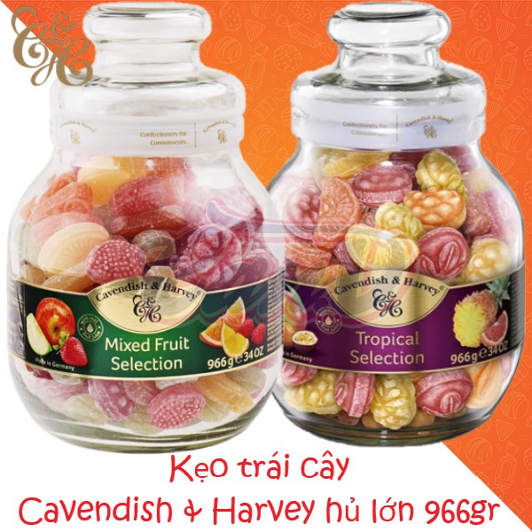 (3 loại) Kẹo trái cây Cavendish & Harvey hủ lớn 966gr