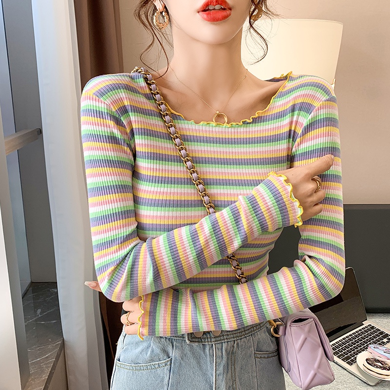 NRVP Áo Thun Nữ Tay Dài 100% Cotton Thời Trang Hàn Quốc