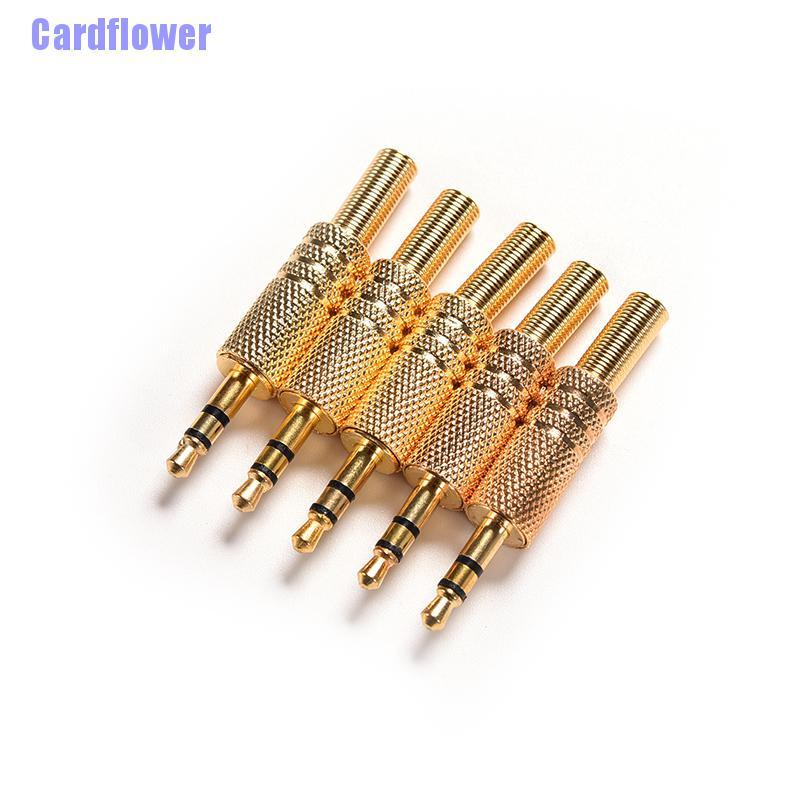 Cardflower  1pcs 3.5mm 1/8&quot; Stereo Male Audio TRS Jack Plug Adapter Connector Plated Gold