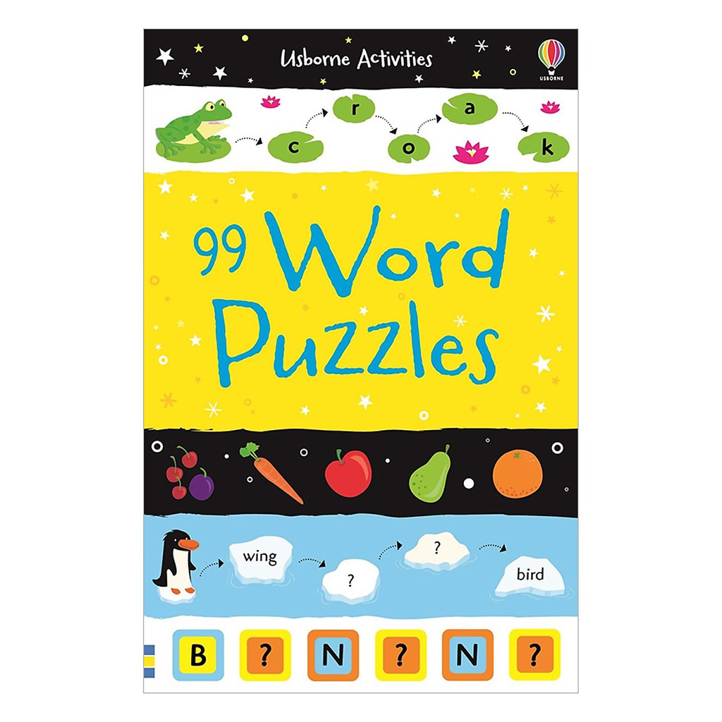 Sách Usborne câu đố cho bé 6-8 tuổi: 99 word puzzles
