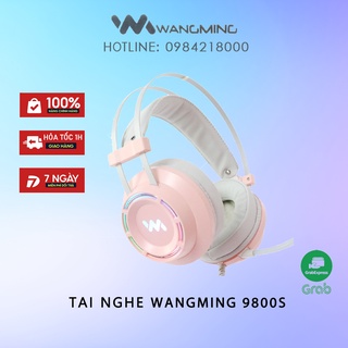 Tai nghe Gaming Wangming 9800s có dây RGB 7.1 - Cổng USB - Màu đen và hồng cute - BH 12 Tháng