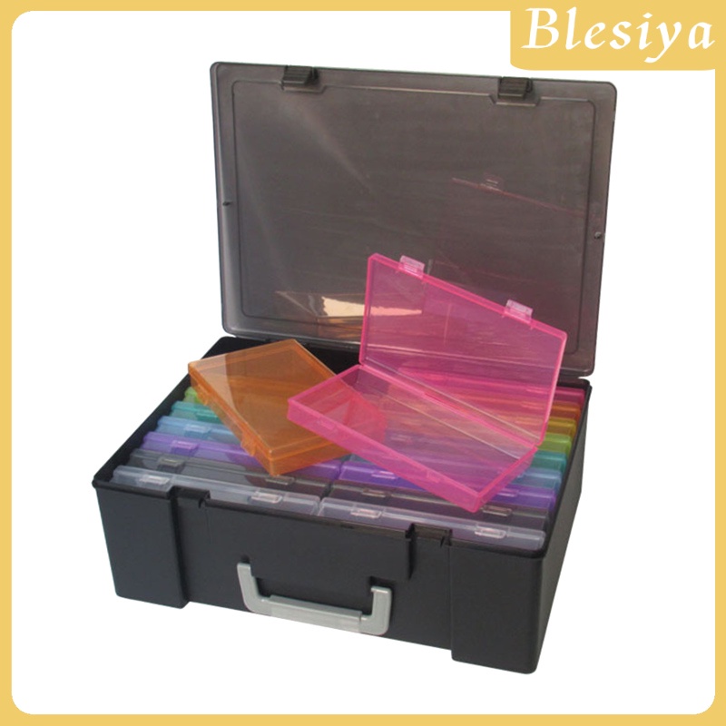 [BLESIYA]Photo Storage Box Case Set Store 4x6&quot; Photographs in 18 Boxes Clear Plastic