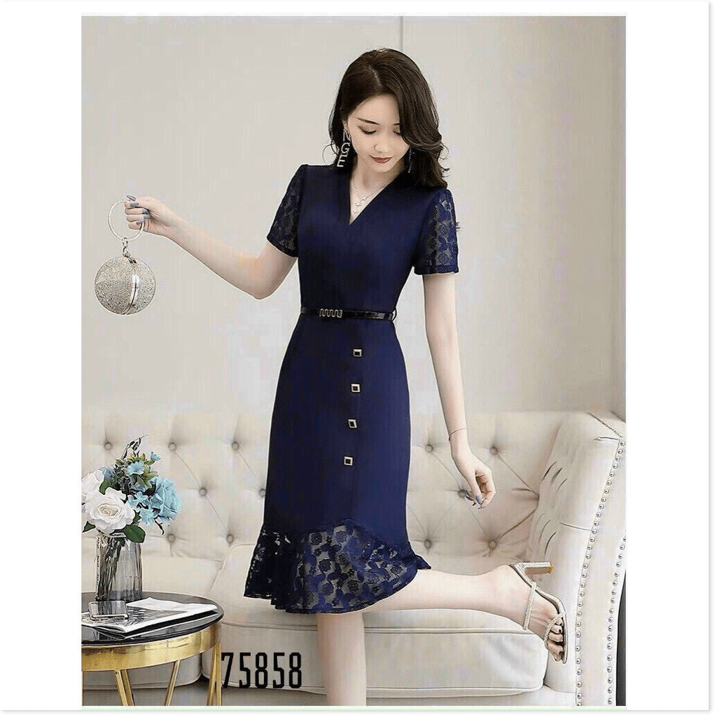 ĐẦM VOAN LỤA ÔM NỮ SIÊU XINH KÈM NỊT TÔN DÁNG CHO QUÝ CÔ THỜI TRANG MỚI NHẤT HIỆN NAY
