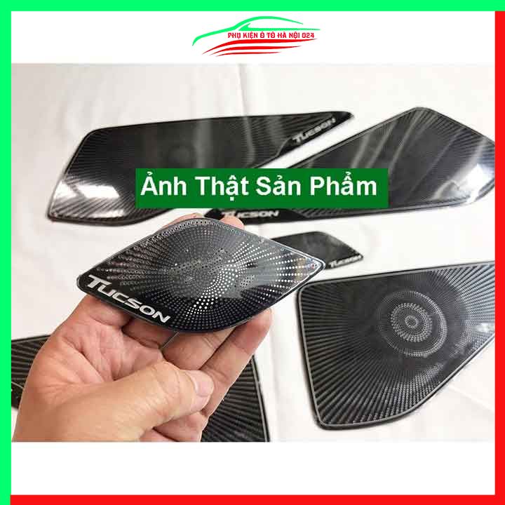 Bộ ốp màng loa Tucson 2016-2021 chuẩn theo xe vân Titan chống xước trang trí nội thất ô tô