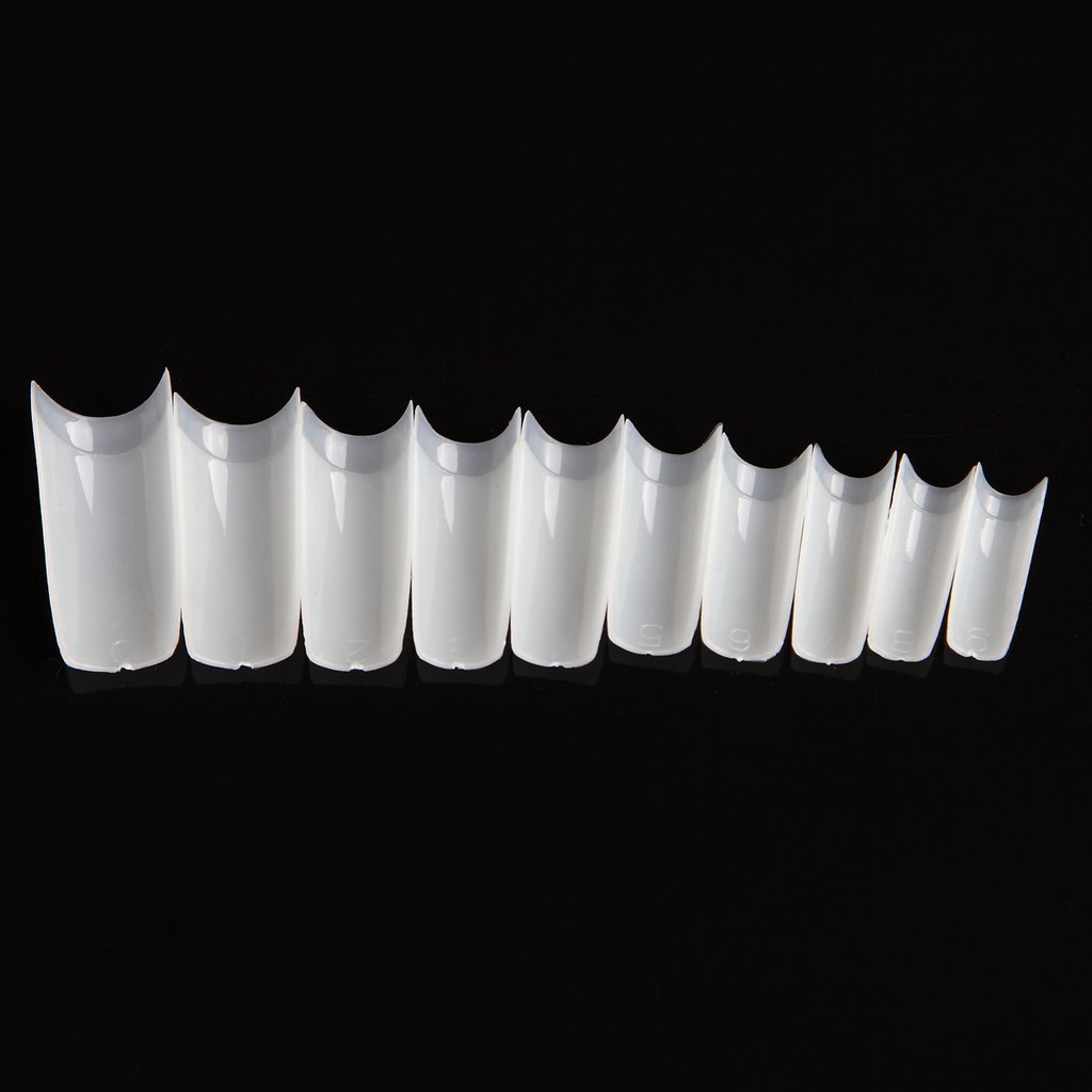 MONJA Set 500 Móng Tay Giả Màu Trắng Tiện Dụng