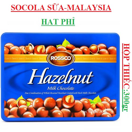 Socola rossco phủ hạt almond, hazelnut, Assortment hộp thiếc 180g | BigBuy360 - bigbuy360.vn