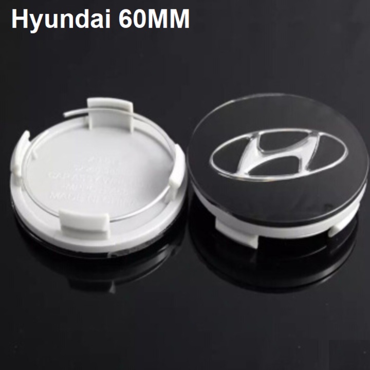 Logo chụp mâm, ốp vành la zăng bánh xe ô tô Hyundai, đường kính 60MM và 65MM, chất liệu nhựa ABS cao cấp