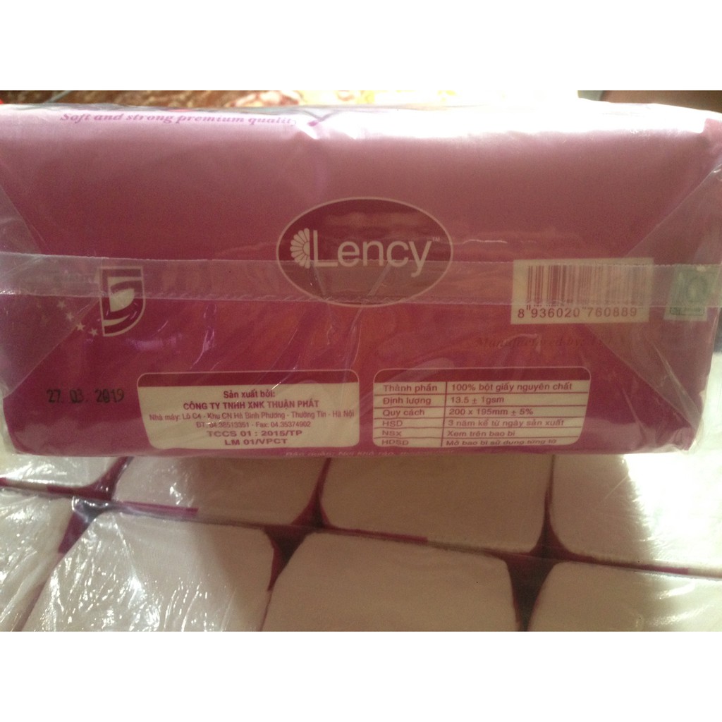 [Mã 267FMCGSALE giảm 8% đơn 500K] (combo 10 gói) giấy ăn lency 560 tờ X 3 LỚP