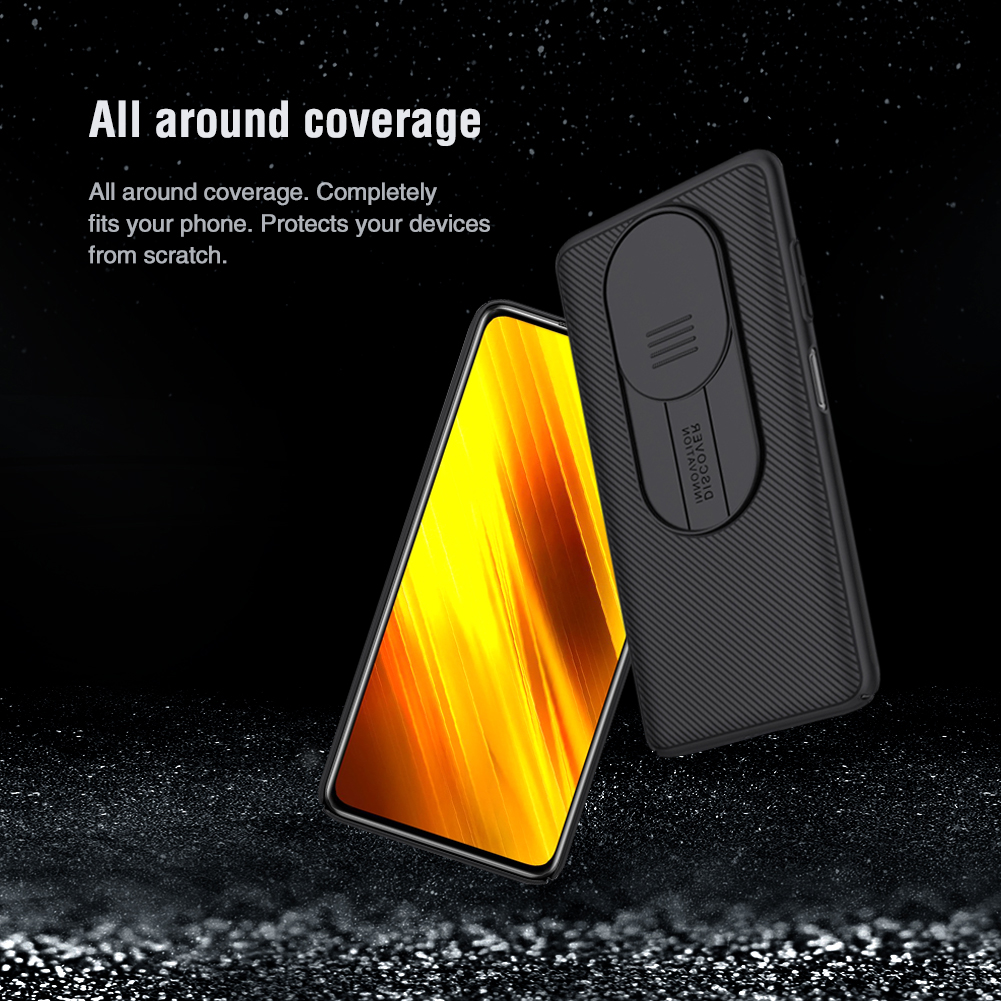 Ốp Điện Thoại NILLKIN CamShield Bằng PC Cứng Mặt Nhám Chống Vân Tay Có Nắp Trượt Bảo Vệ Camera Cho Xiaomi Poco X3 Pro / X3 NFC