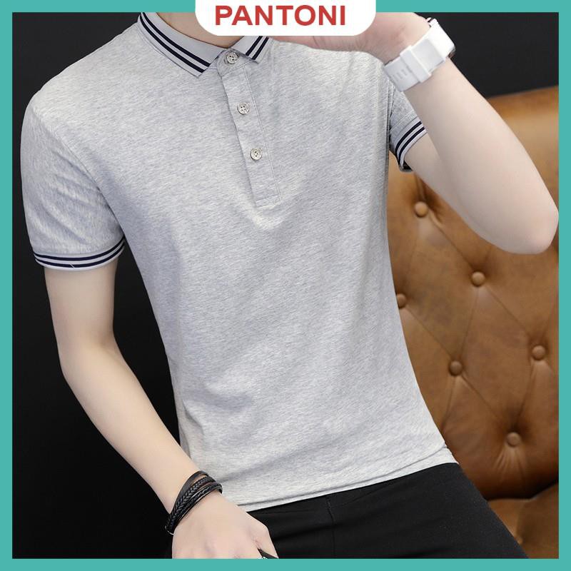Áo phông nam ngắn tay cổ bẻ phối viền cao cấp : Kiểu dáng Hàn Quốc chất liệu cotton , co giãn 4 chiều | BigBuy360 - bigbuy360.vn