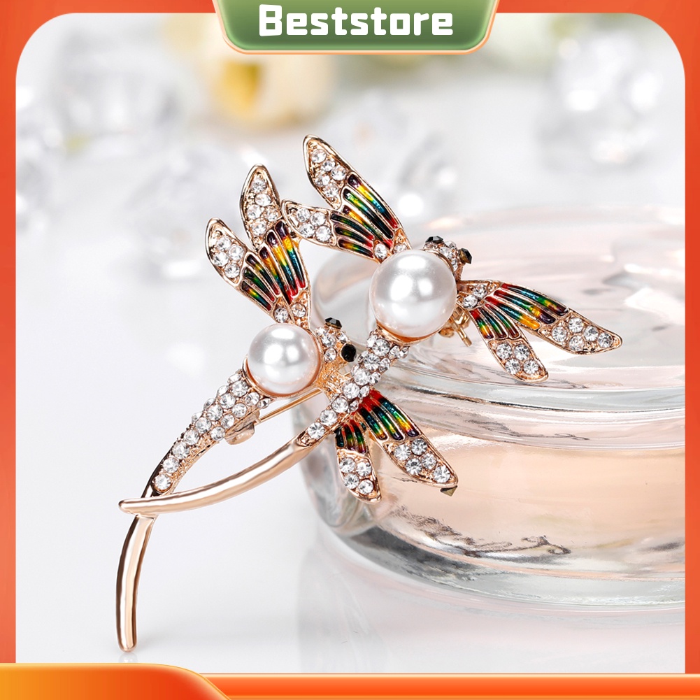 Ghim cài áo hình con chuồn chuồn đính đá thời trang