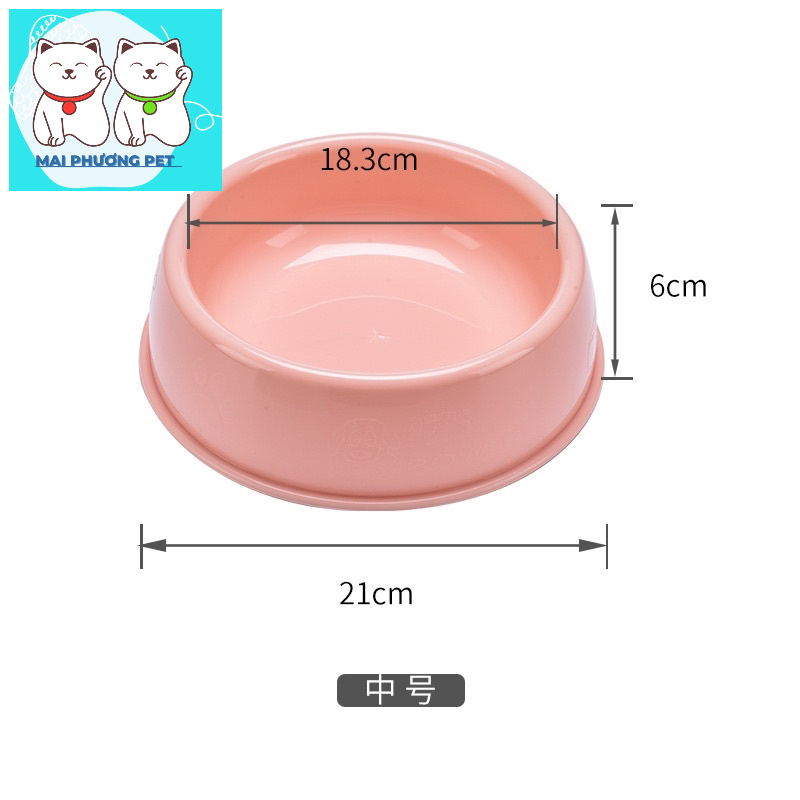 Bát ăn cho chó mèo (2 loại) mỏng và dày đầy đủ màu cho thú cưng