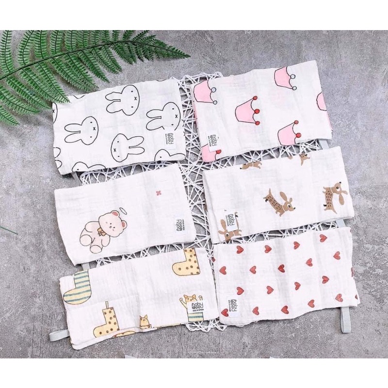 Set 5 khăn sữa xô muslin babybee 4966