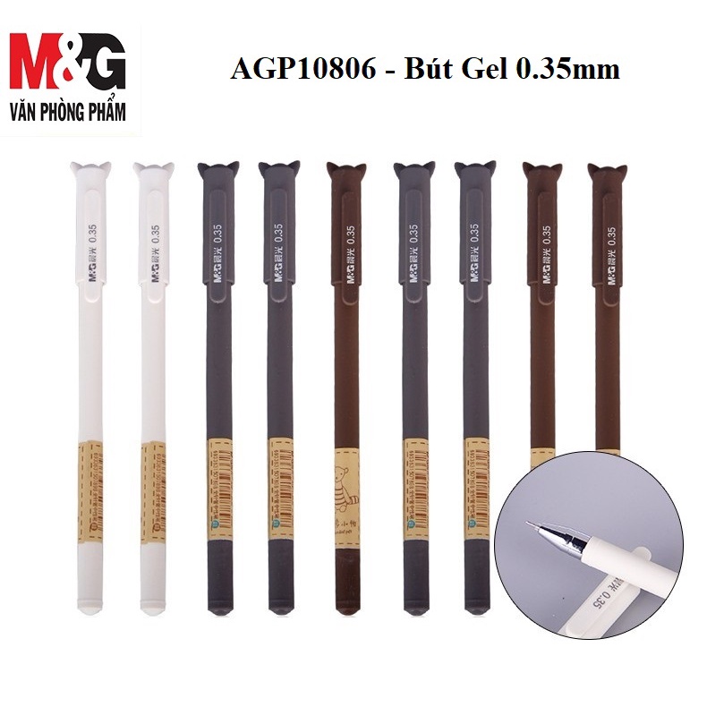Bút Gel 0.38mm / Bút nước nét mảnh thời trang Cute M&G AGP10806, có ruột thay thế