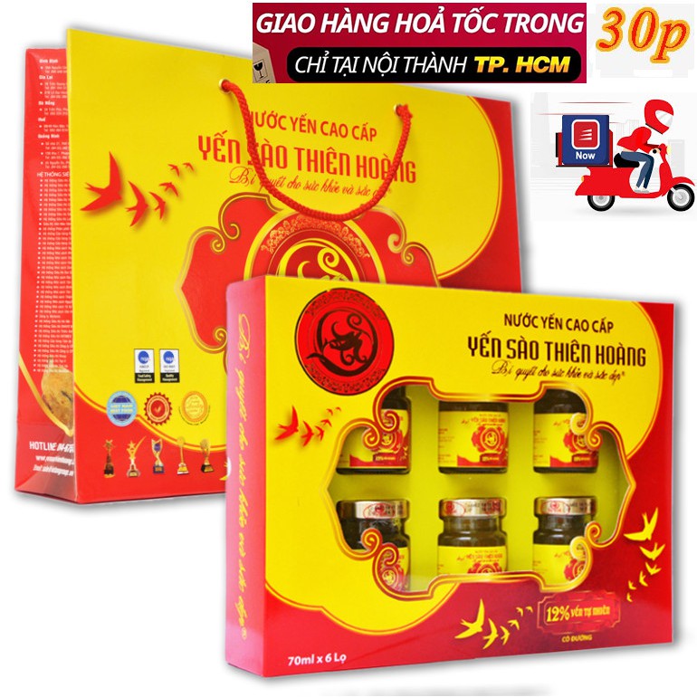 [Mã 77FMCGSALE1 giảm 10% đơn 250K] Nước Yến Nguyên Chất Thiên Hoàng 12% (6 lọ x 70ml)