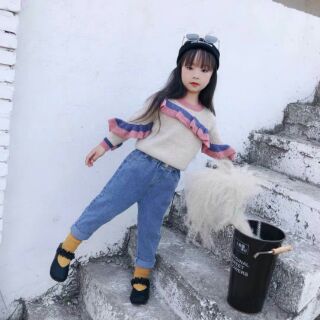 Quần bò cạp chun bé gái