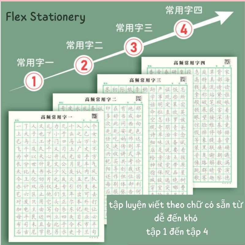COMBO TỔNG HỢP CÁC TẬP VỞ LUYỆN CHỮ HÁN DÀNH CHO NGƯỜI MỚI BẮT ĐẦU