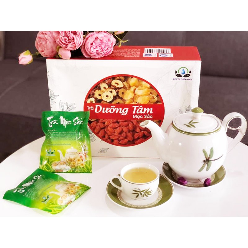 Trà Dưỡng Tâm Mộc Sắc (long nhãn, táo đỏ, kỷ tử) 30 Gói/1 Hộp Siêu thị thiên nhiên (tặng bình thủy tinh) | BigBuy360 - bigbuy360.vn