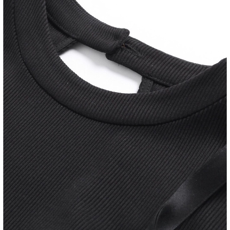 Đầm đen phối nơ Peacebird