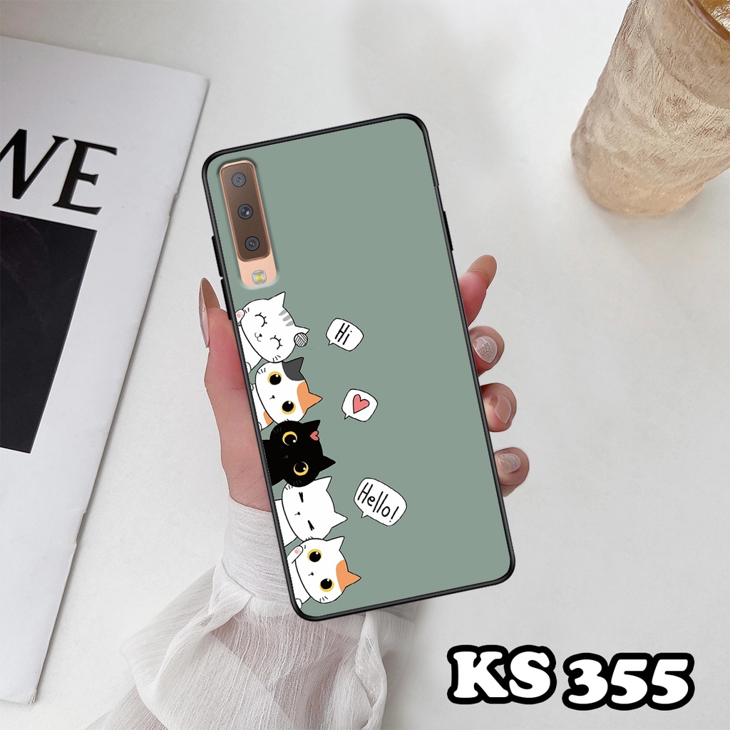 Ốp lưng Samsung A7 2018 - Samsung A9 2018 - Ốp in hình Cat&amp;Bear đáng yêu - Chất liệu TPU siêu bền, bảo vệ máy