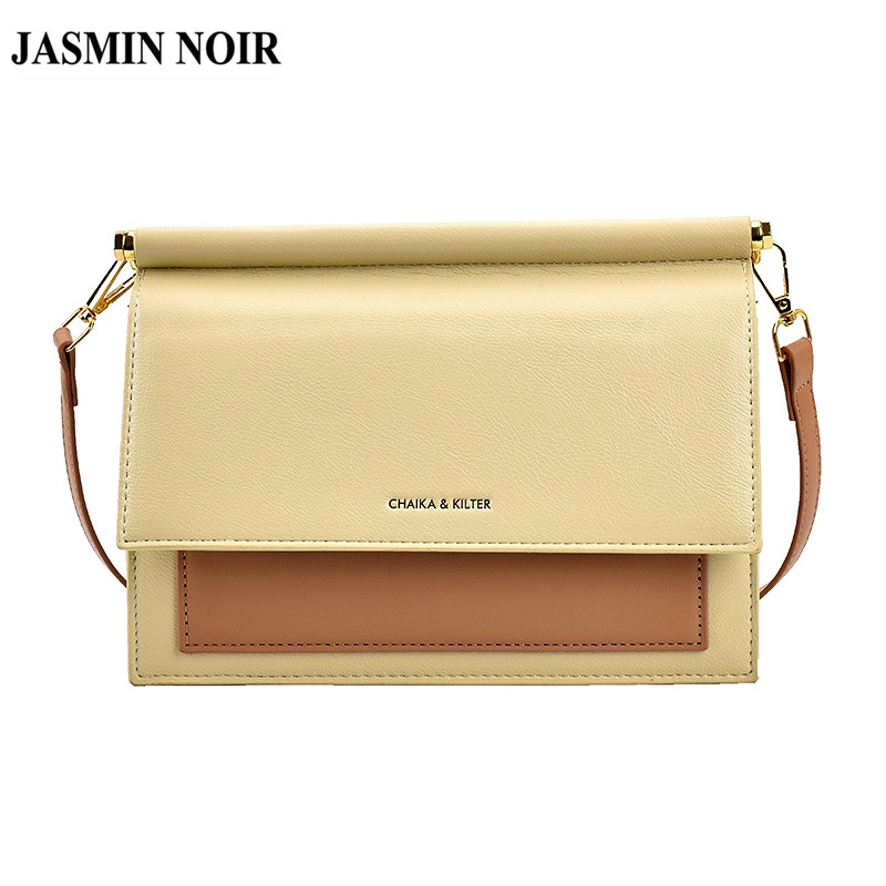 Túi Đeo JASMIN NOIR chéo da PU phối màu tương phản cho nữ