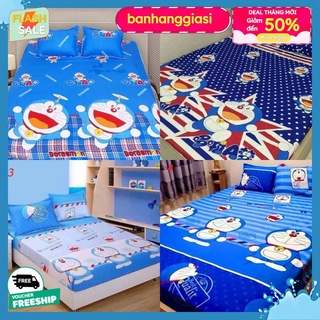 Bộ ga gối cotton poly 1m6 các mẫu doremon