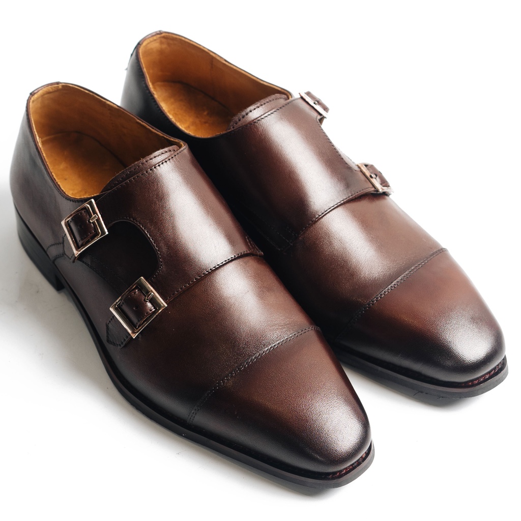 [Mã LT200 giảm 200K đơn 699K] Giày Tây Cao Cấp DOUBLE MONK STRAP - Da Bò Ý Lót Trong Da Bò Mộc - Thương hiệu Be Classy