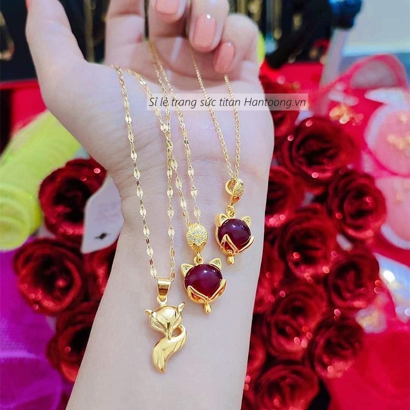 Dây chuyền hồ ly chất liệu titan không gỉ thiết kế thời trang quyến rũ trang sức titan cao cấp