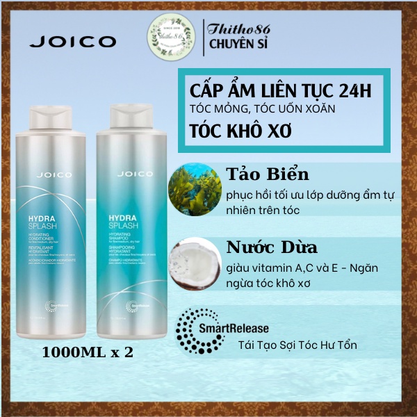 Dầu Gội Xả Cấp Ẩm Dưỡng Tóc Mềm Mượt Dành Cho Tóc Khô JOICO HYDRASPLASH HYDRATING Chiết Xuất Tảo Biển 1000ML