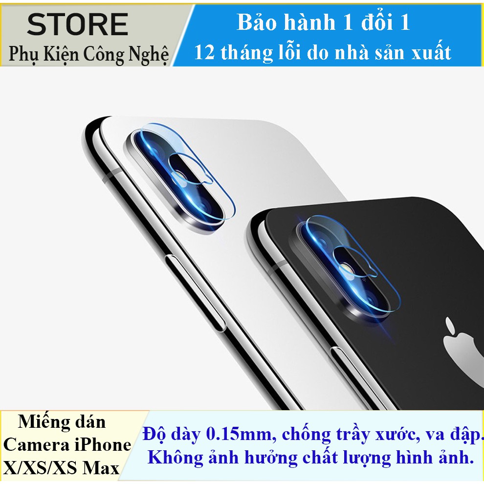 Miếng dán cường lực camera iPhone X/Xs/Xs Max