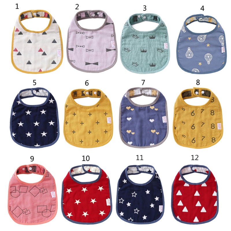 Yếm ăn vải cotton in họa tiết dễ thương dành cho trẻ em