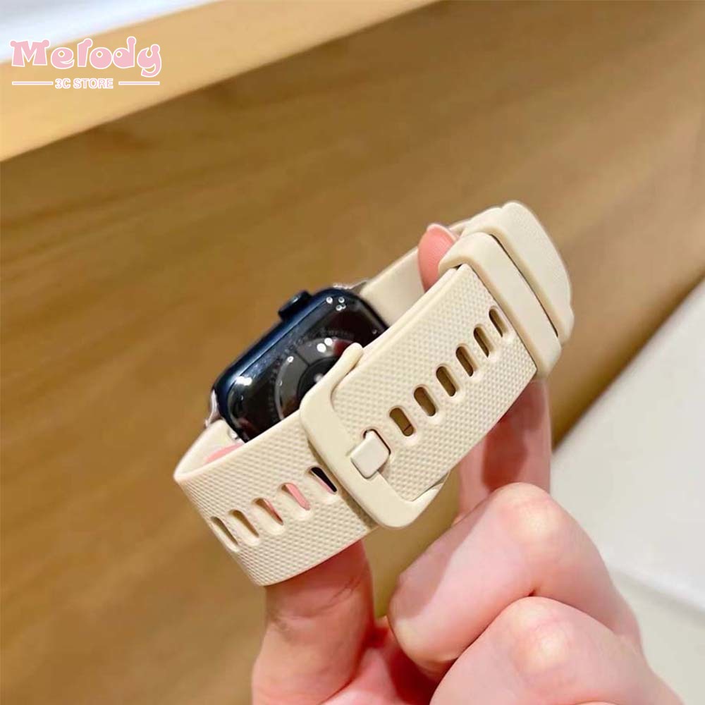 Dây Đeo Thay Thế Cho Đồng Hồ Thông Minh iwatch series 7/6/5/SE / 45/44/42/41/40/38mm Bằng silicone