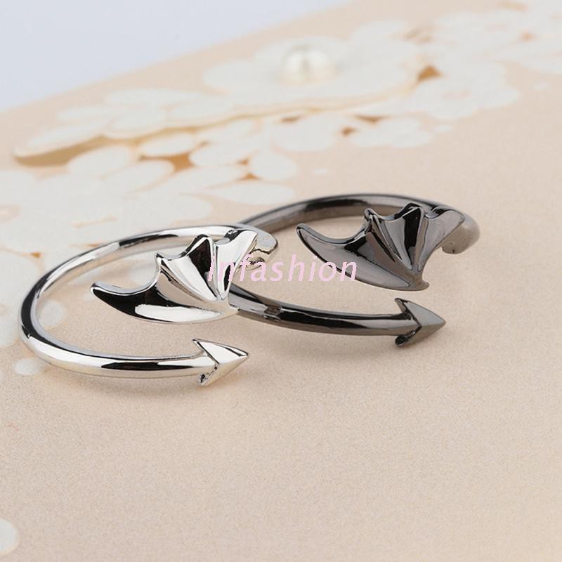 Nhẫn Đeo Tay Kim Loại Tạo Hình Cánh Thiên Thần Thời Trang Cho Cặp Đôi