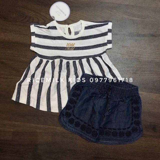 Bộ áo kèm quần giả jean Koalakid xuất dư cho bé gái