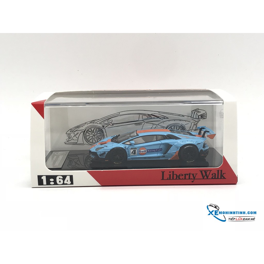 Xe Mô Hình Lamborghini Aventador LB Works 2.0 1:64 JEC ( Gulf )