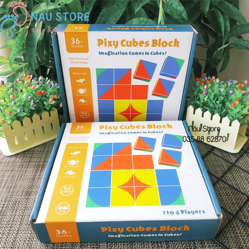 Đồ Chơi Gỗ Thông Minh Ghép Hình Khối Lập Phương Rèn Luyện Tư Duy Không Gian Đa Chiều Pixy Cubes Block