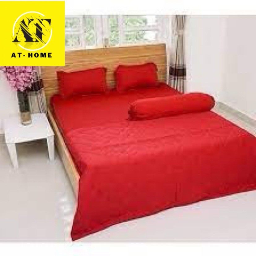 (Rẻ Vô Địch) Ga - Drap Giường Lẻ Thun Mát Lạnh Thương hiệu AT HOME - Màu Đỏ Tươi