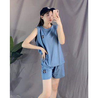 Set bộ nữ sát nách tanktop in chữ